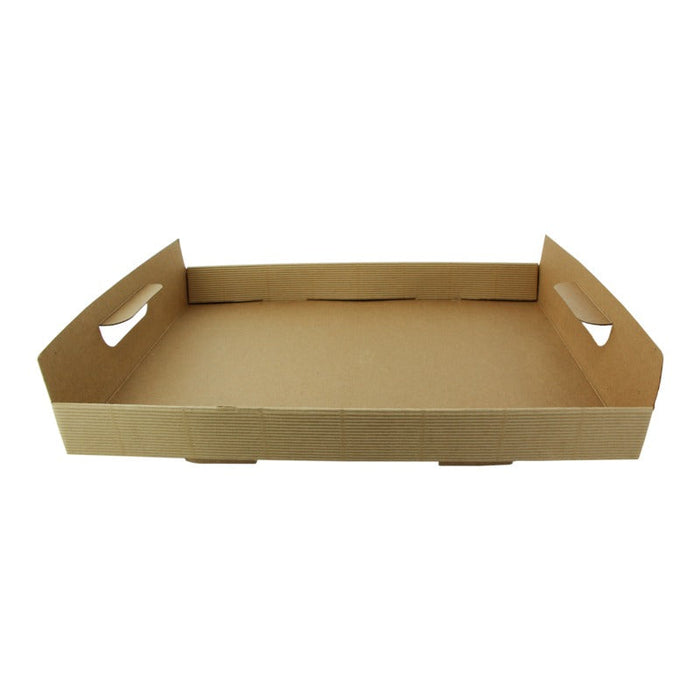 Bandeja de cartón kraft con asas 310x310mm A42mm - 100Uds