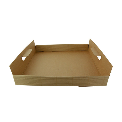Bandeja de cartón kraft con asas 390x290mm A42mm - 100Uds