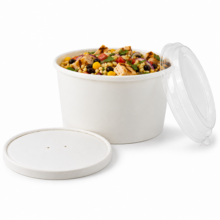 Ensaladera redonda multiusos BUCKATY cartón blanco 900ml Ø150mm A75mm - 360Uds