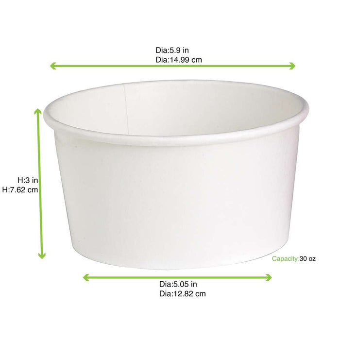 Ensaladera redonda multiusos BUCKATY cartón blanco 900ml Ø150mm A75mm - 360Uds