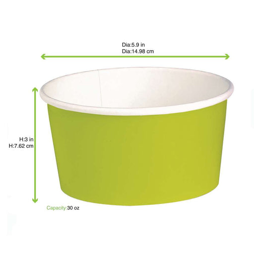 Ensaladera redonda multiusos BUCKATY cartón verde 900ml Ø150mm A75mm - 360Uds