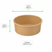 Ensaladera redonda multiusos BUCKATY cartón kraft 1500ml Ø187mm A66mm - 300Uds