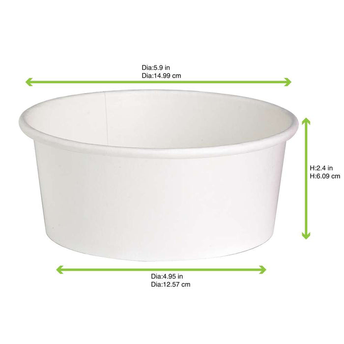 Ensaladera redonda multiusos BUCKATY cartón blanca 700ml Ø150mm A60mm - 360Uds