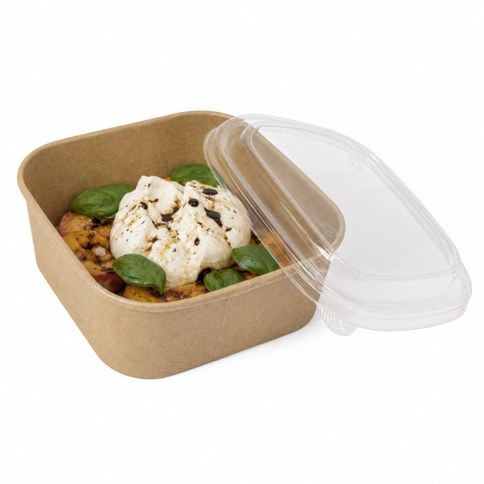 Tapa de PET para ensaladera cuadrada  130x130mm - 300Uds