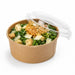 Combo Ensaladera redonda multiusos BUCKATY cartón kraft con tapa PET 1250ml Ø185mm A65mm - 200Uds