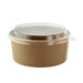 Combo Ensaladera redonda multiusos BUCKATY cartón kraft con tapa PET 1250ml Ø185mm A65mm - 200Uds