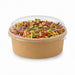 Combo Ensaladera redonda multiusos BUCKATY cartón kraft con tapa PET 550ml Ø150mm A50mm - 300Uds