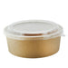 Combo Ensaladera redonda cartón kraft BUCKATY con tapa PP 1200ml Ø185mm A65mm - 200Uds