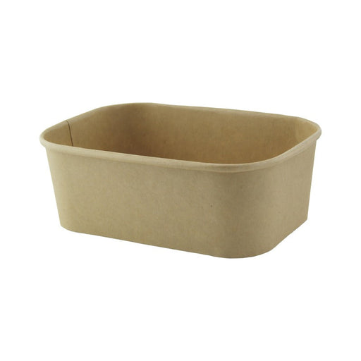 Bandeja kraft rectangular Recaty laminado PP 750ml 170x120mm A56mm - 200Uds
