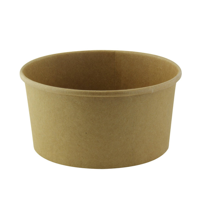 Ensaladera redonda multiusos BUCKATY de cartón marrón sin plástico, A base de agua 900ml Ø150mm A75mm - 360Uds