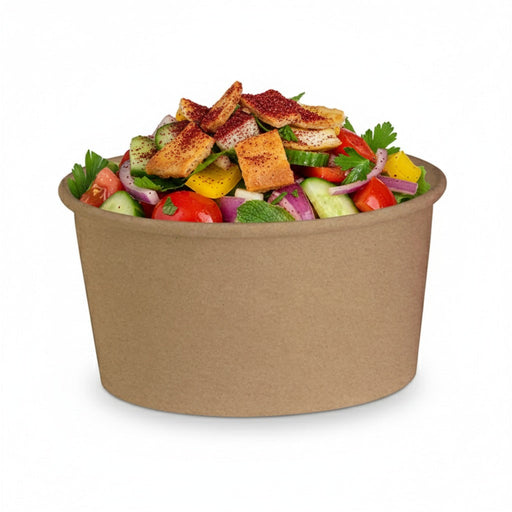 Ensaladera redonda multiusos BUCKATY cartón kraft sin plástico 1200ml Ø185mm A65mm - 360Uds
