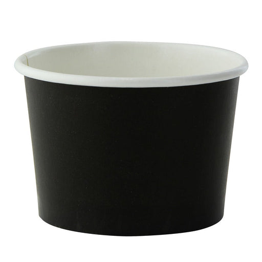 Tarrina de cartón negra para caliente/frío 130ml Ø74mm A49mm - 1000Uds