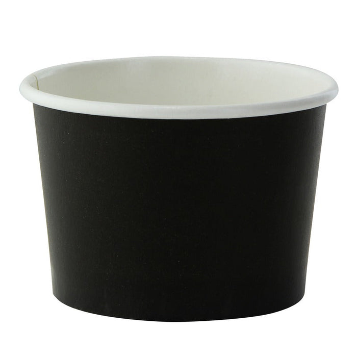 Tarrina de cartón negra para caliente/frío 130ml Ø74mm A49mm - 1000Uds