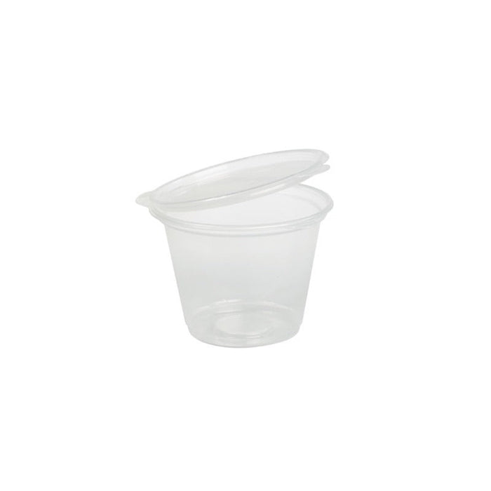 Salsera PP con tapa bisagra 70ml Ø65mm A47mm - 1200Uds