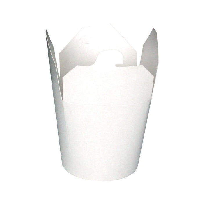 Caja redonda de cartón blanco con cierre de muesca 450ml Ø83mm A100mm - 500Uds