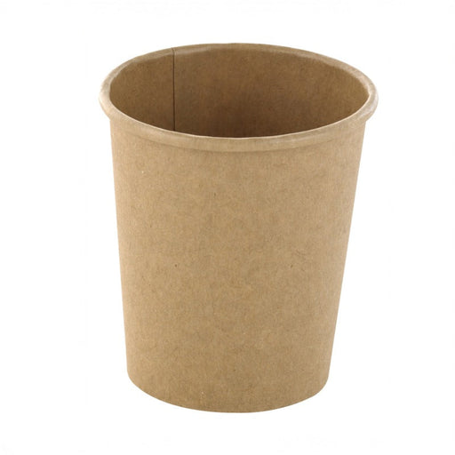 Tarrina caliente/frio en cartón kraft marrón sin plástico, Base agua 120ml A65mm - 1000Uds