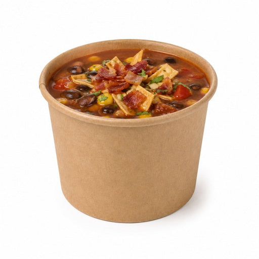 Tarrina caliente/frio en cartón kraft marrón sin plástico, Base agua 100ml A58mm - 1000Uds