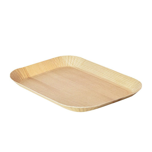 Bandeja decorativa de madera clara laminada 155x105mm H12mm - 200Uds