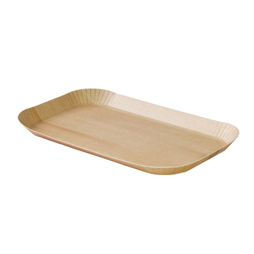 Bandeja decorativa de madera clara laminada 185x105mm H12mm - 200Uds
