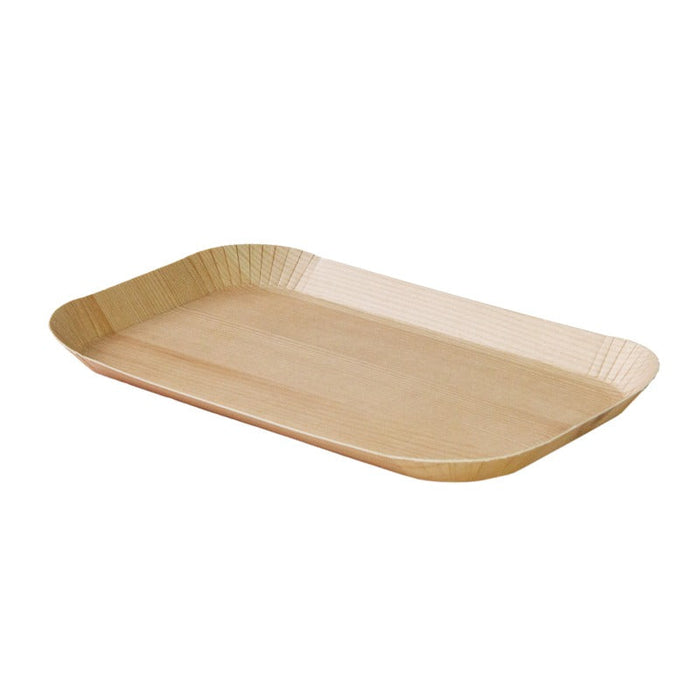 Bandeja decorativa de madera clara laminada 185x105mm H12mm - 200Uds