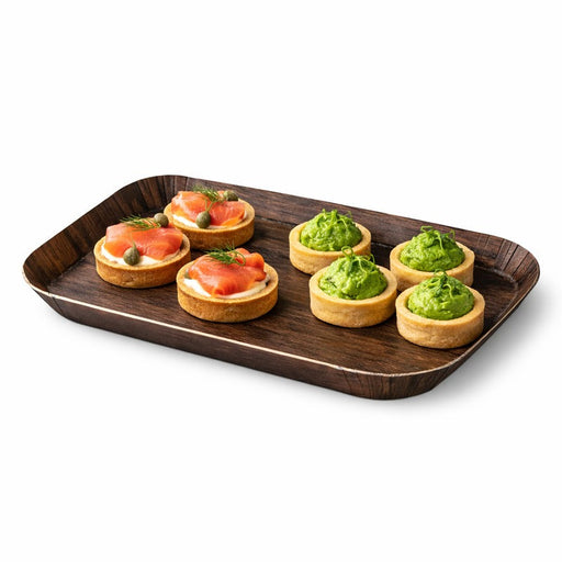 Bandeja decorativa de madera oscura 168x127mm H15mm - 200Uds