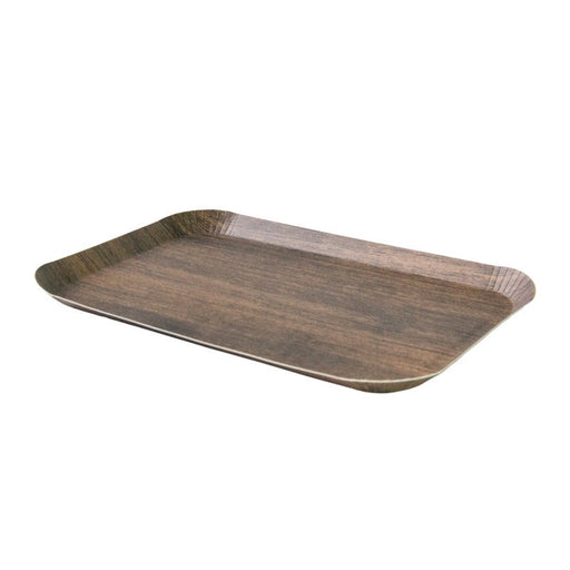 Bandeja decorativa de madera oscura 147x235mm H12mm - 200Uds