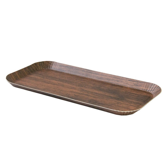 Bandeja decorativa de madera oscura 265x130mm H14mm - 200Uds