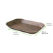 Bandeja de cartón laminado con impresión en madera oscura 145x232mm H29mm - 200Uds