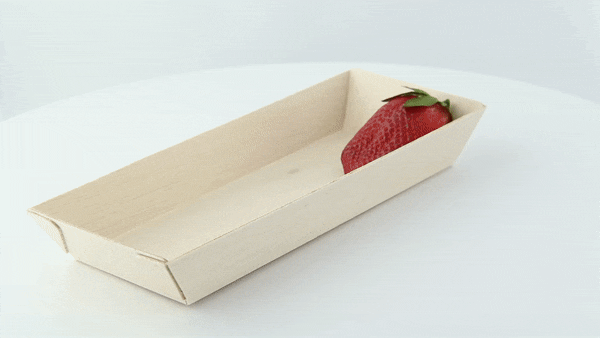 Bandeja de madera rectangular Samouraï 215x85mm A28mm - 100Uds