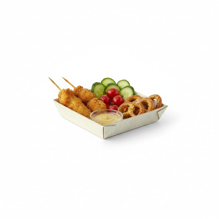 Bandeja de madera cuadrada Samouraï 70x70mm A15mm - 200Uds