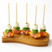 Soporte de bambú para pinchos en forma de ola con 14 agujeros 160x65mm A20mm - 10Uds