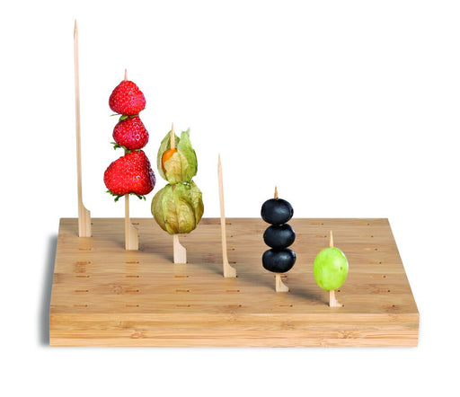 Soporte rectangular de bambú con 49 pinchos 250x200mm A25mm - 1Ud