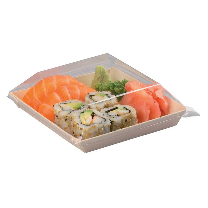 Tapa cúpula Samurai transparente PET para plato 130x130mm A20mm - 100Uds