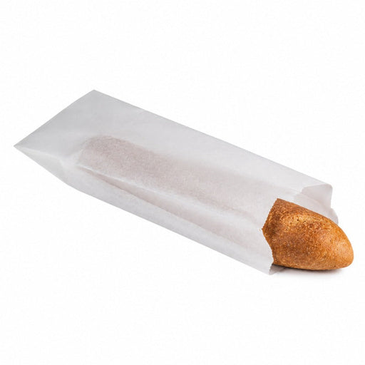 Bolsa de papel blanca bocadillo 100x40mm H340mm - 1000Uds