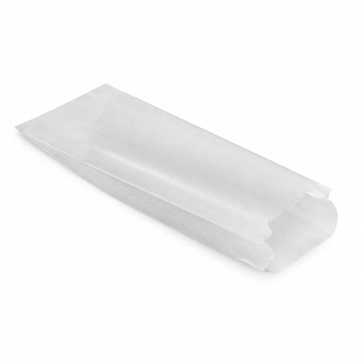 Bolsa de papel blanca bocadillo 100x40mm H340mm - 1000Uds