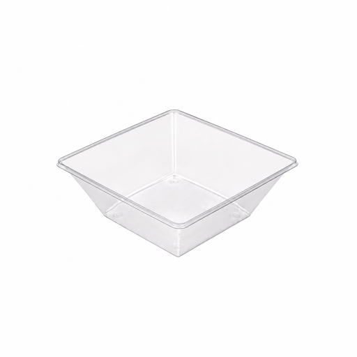 Ensaladera PET cuadrada transparente (sin Tapa) 1000ml 195x195mm A70mm - 300Uds