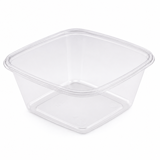 Ensaladera PET cuadrada transparente (sin Tapa) 750ml 160x160mm A70mm - 400Uds