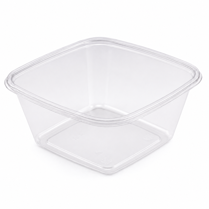 Ensaladera PET cuadrada transparente (sin Tapa) 750ml 160x160mm A70mm - 400Uds