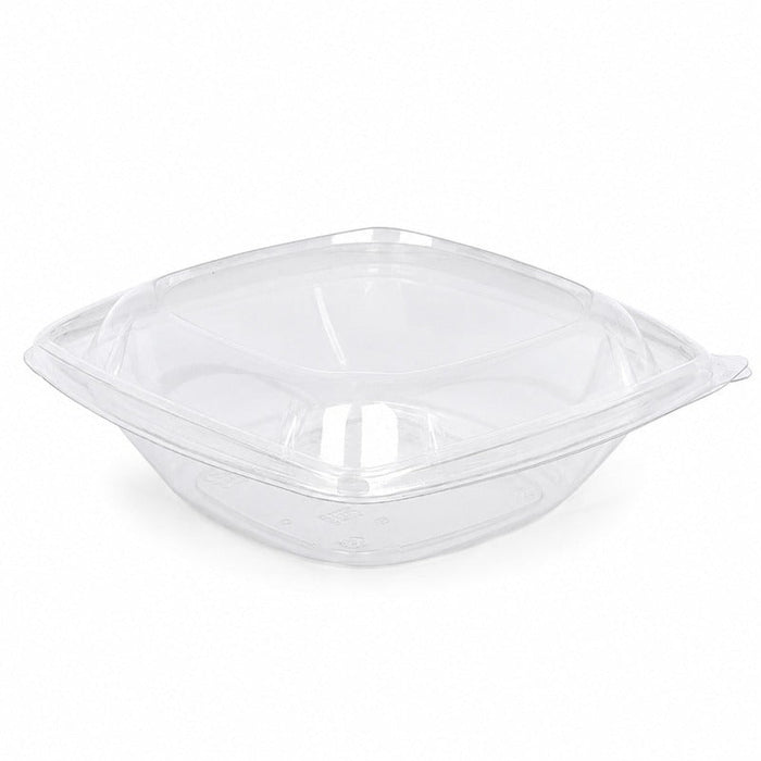 Combo Ensaladera PET cuadrada con Tapa 1000ml 190x190mm A75mm - 200Uds