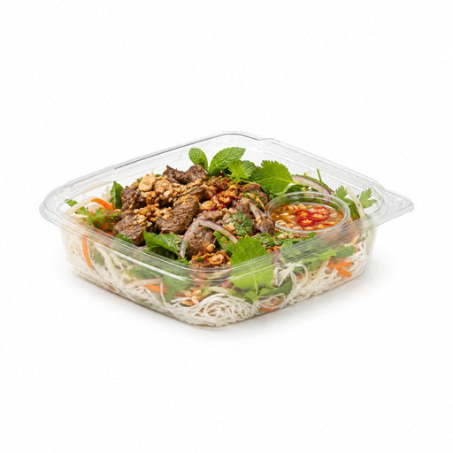 Combo Ensaladera PET cuadrada con Tapa 750ml 190x190mm A65mm - 200Uds