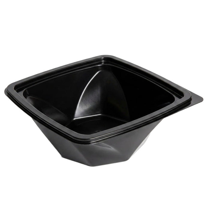 Ensaladera PET cuadrada negra (sin Tapa) 1000ml 200x200mm A80mm - 400Uds