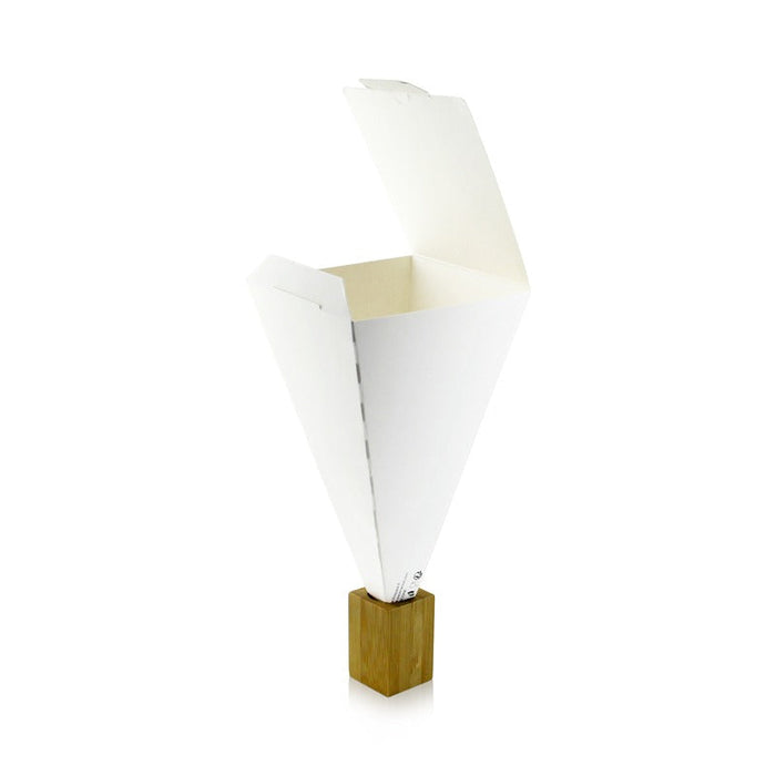 Cono de cartón blanco para snack 90x90mm A190mm - 400Uds
