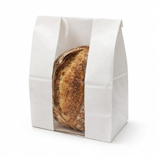 Bolsa de papel SOS blanca con ventana 180x110mm H265mm - 500Uds