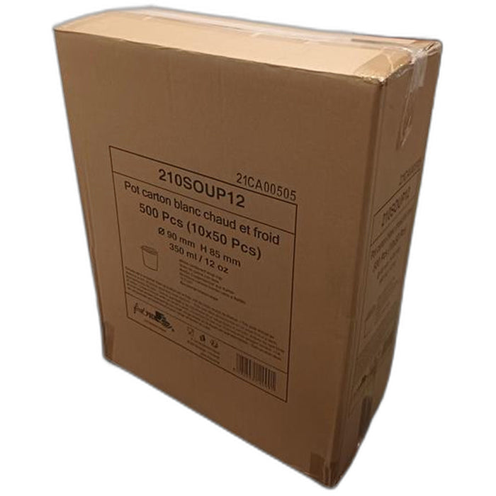 Vaso de cartón blanco para caliente/frío (vendido sin tapa) 350ml A89mm - 500Uds