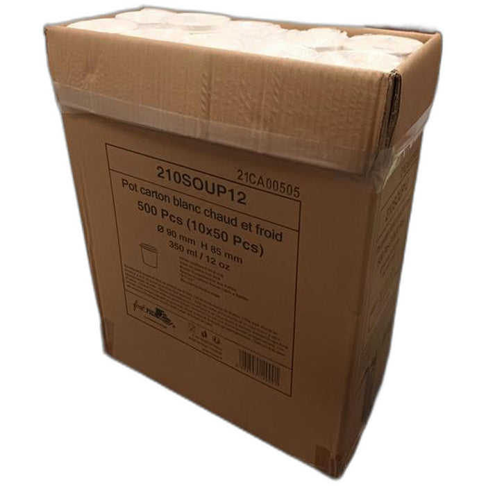 Vaso de cartón blanco para caliente/frío (vendido sin tapa) 350ml A89mm - 500Uds