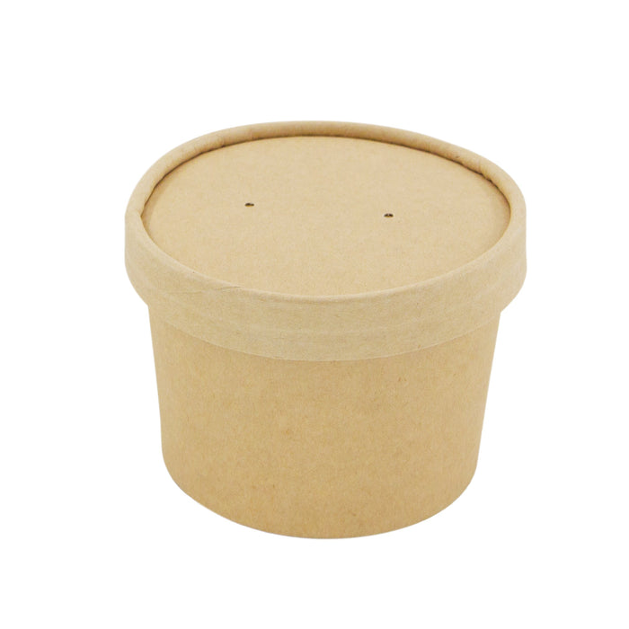Vaso sopa cartón kraft para caliente/frío con tapa 240ml A67mm - 500Uds