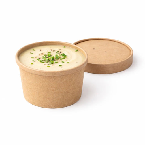 Vaso sopa kraft con tapa 230ml A60mm - 250Uds