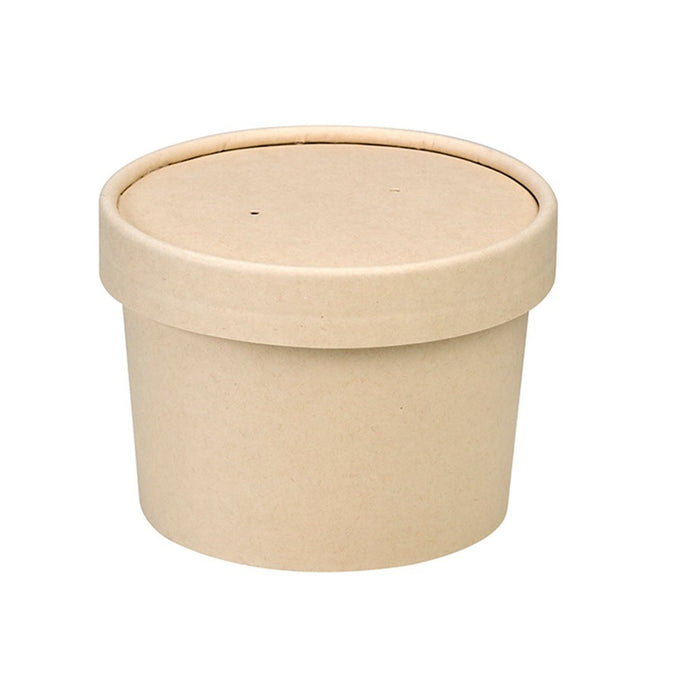 Vaso sopa cartón-fibra de bambú para caliente/frío con tapa 240ml A75mm - 500Uds