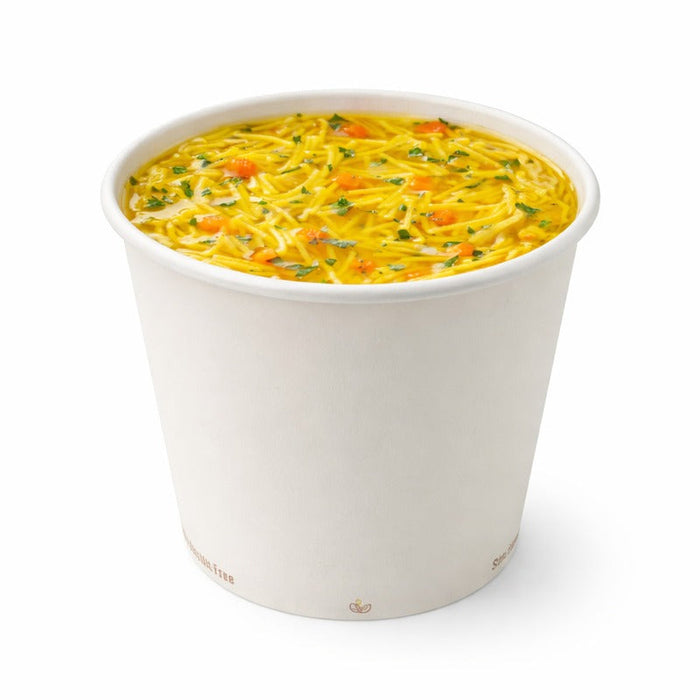 Tarrina para sopa doble capa CPLA blanca 700ml Ø115mm - 500Uds
