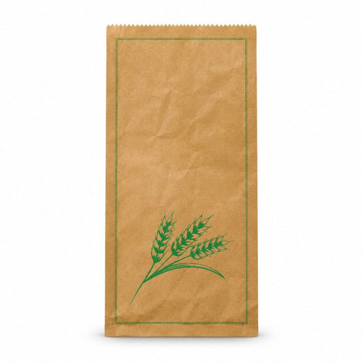 Bolsa de papel kraft decoración verde para Pan 170x70mm A360mm - 1000Uds